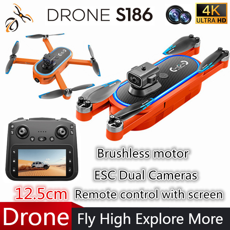 Drone 2025 S186 Profesional 4K - Drone Controller Screen ulasan dan harga